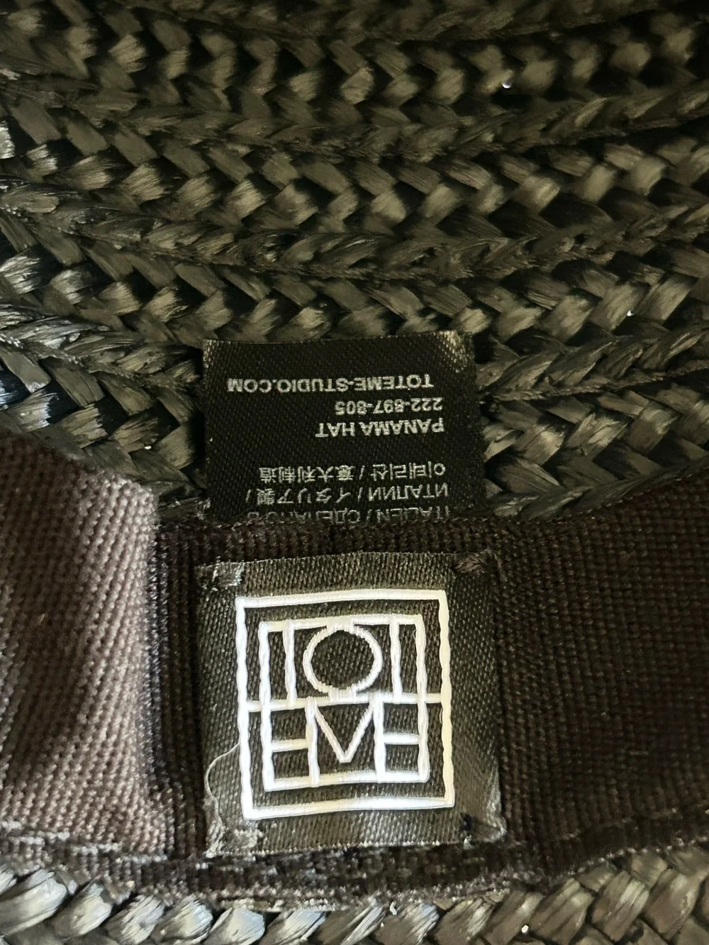 Toteme Panama Hat Black Straw Fedora Wide Brim NWOT